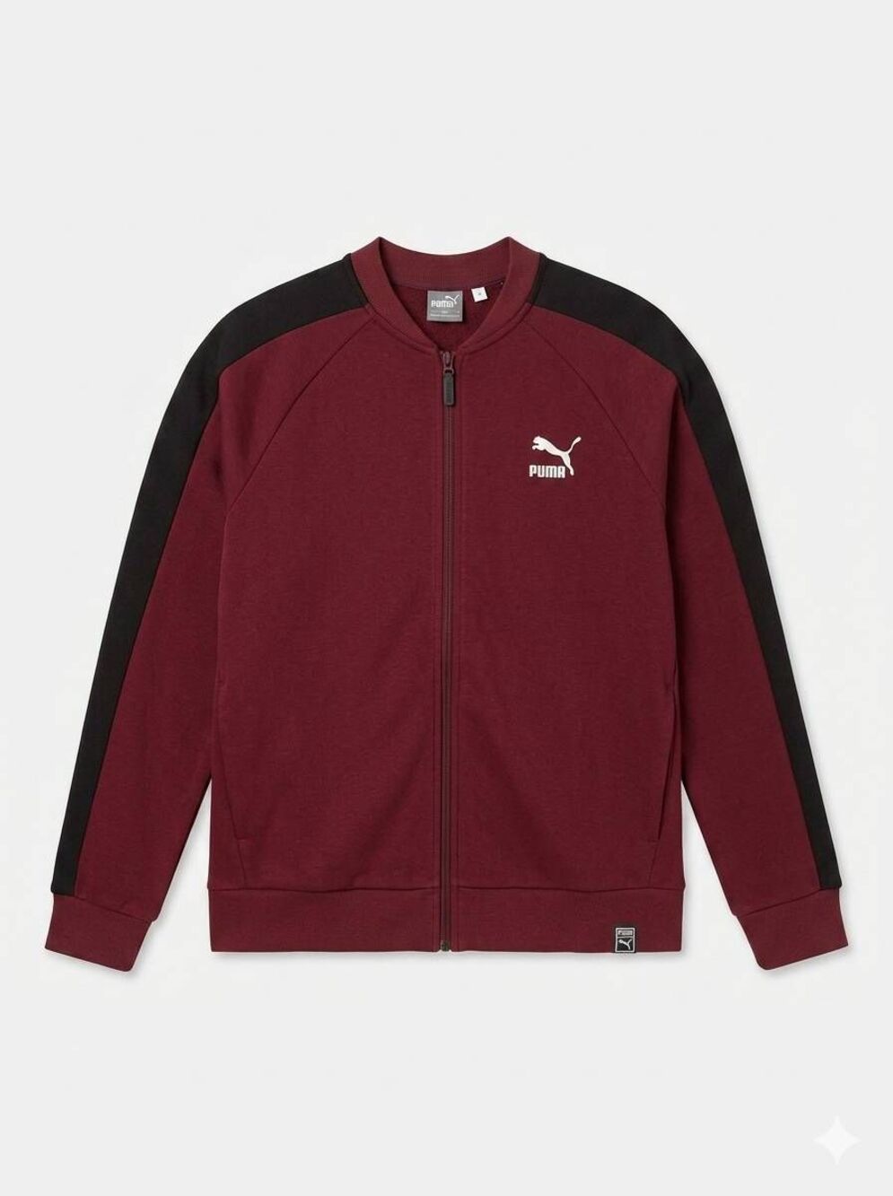 🇬🇪🍑Vintage Puma Burgundy & Black Zippered Track Jacket XLarge
